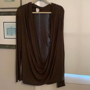 3XL olive green wrap shirt